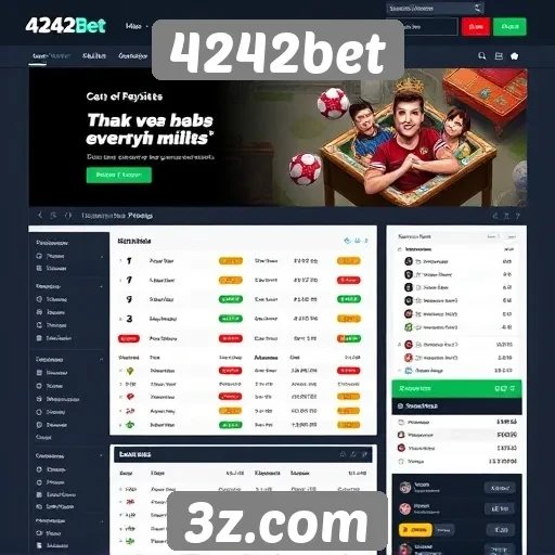 Interface do usuário e navegação no site 4242bet