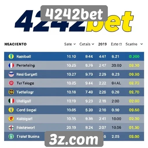 Comparação das odds oferecidas pela 4242bet